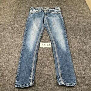 VIGOLD Skinny Jeans Womens 3/4 27 Blue Denim Light Wash Cotton Stretch Casual